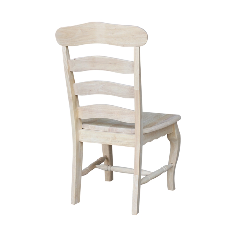 Pemberly Row Set of Two Country French Chairs with Solid Seats