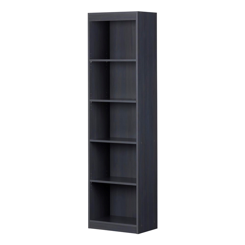 Pemberly Row 5-Shelf Narrow Bookcase-Blueberry-Pemberly Row