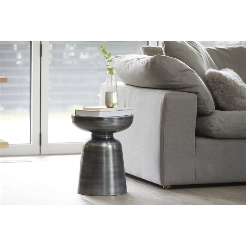 Pemberly Row Modern / Contemporary Accent Table in Silver Finish