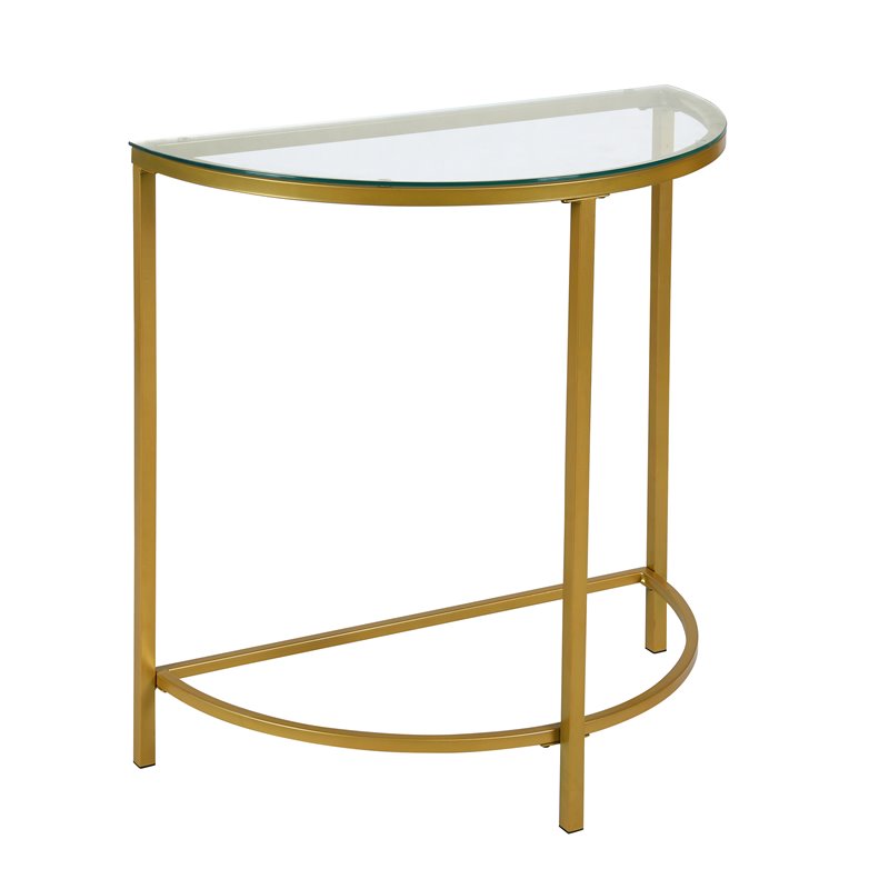 Pemberly Row Modern / Contemporary Half Round Console in Gold