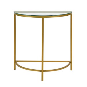 Pemberly Row Modern / Contemporary Half Round Console in Gold