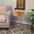 Pemberly Row Contemporary Live Edge Accent Table Top in Gold