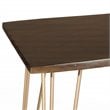 Pemberly Row Contemporary Live Edge Bar Table in Elm and Gold