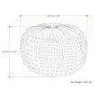 Pemberly Row Contemporary Boho Round Pouf in Teal Velvet Fabric