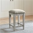 Pemberly Row Modern Off White Wood Upholstered Console Stool