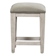 Pemberly Row Modern Off White Wood Upholstered Console Stool