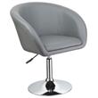 Pemberly Row Faux Leather Adjustable Swivel Coffee Chair in Gray