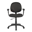 Pemberly Row Fabric Upholstered Wide Seat Office Swivel Chair with Arms in Black