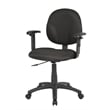 Pemberly Row Fabric Upholstered Wide Seat Office Swivel Chair with Arms in Black