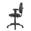 Pemberly Row Fabric Upholstered Wide Seat Office Swivel Chair with Arms in Black
