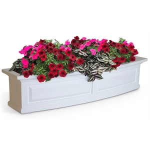 Pemberly Row 4ft Weatherproof Traditional Plastic Window Box in White