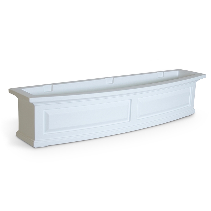 Pemberly Row 4ft Weatherproof Traditional Plastic Window Box in White