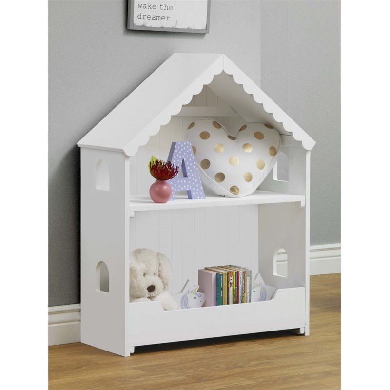 Pemberly Row Modern / Contemporary Wood Bookcase in White Finish