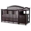 Pemberly Row Modern / Contemporary Crib and Changer in Espresso