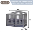 Pemberly Row Modern / Contemporary Wood 4-in-1 Crib in Gray Finish