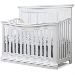 Pemberly Row Modern / Contemporary Wood 4-in-1 Crib in White