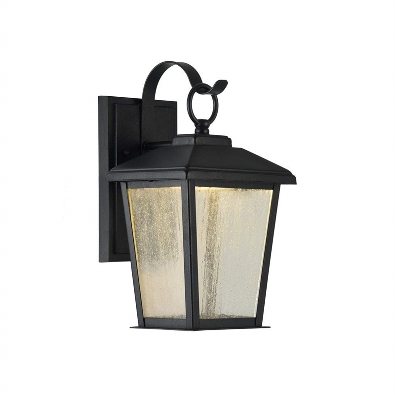 Pemberly Row Transitional LED Textured Black Outdoor Wall Sconce 12