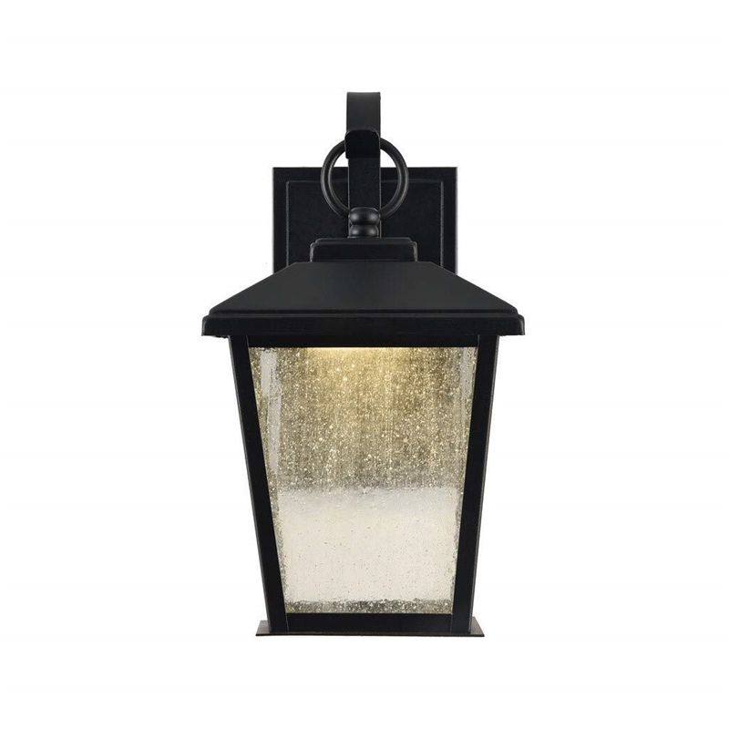 Pemberly Row Transitional LED Textured Black Outdoor Wall Sconce 12