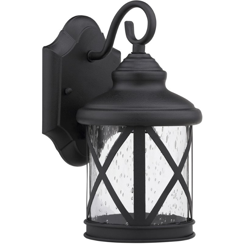 Pemberly Row Transitional 1 Light Black Outdoor Wall Sconce 16