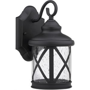 Pemberly Row Transitional 1 Light Black Outdoor Wall Sconce 16&quot Height