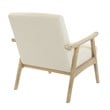 Pemberly Row Chair in Linen Cream Fabric with Brushed Finished Frame