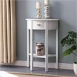 Pemberly Row Modern Solid Wood Demilune Hall Stand in Crisp White