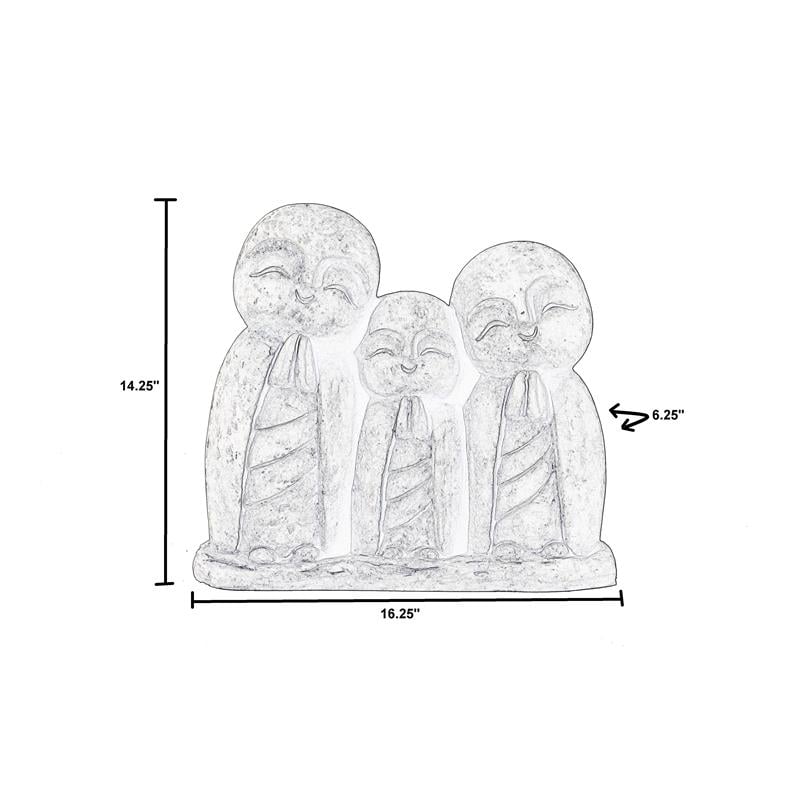 Pemberly Row Praying Family Fiberstone Garden Statue in Aged Moss Green