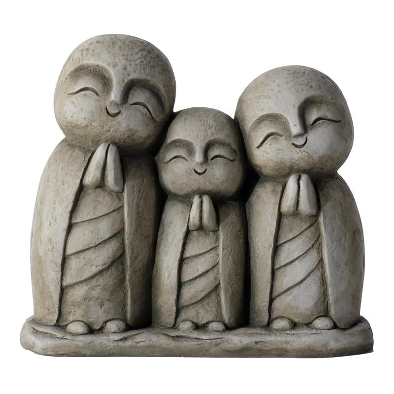 Pemberly Row Praying Family Fiberstone Garden Statue in Aged Moss Green