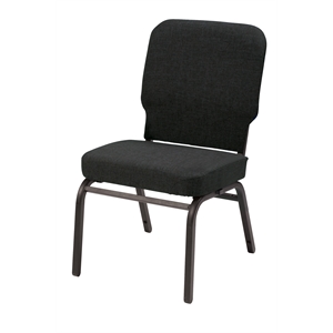 Pemberly Row Big and Tall Armless Guest Chair - Tested for 500 lbs Black