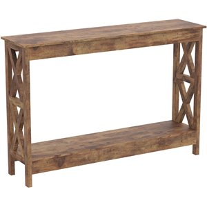 Pemberly Row Contemporary 47.25&quotL 1-Shelf Console Table in Brown