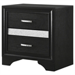 Pemberly Row 2-Drawer Wood Nightstand with Hidden Jewelry Tray in Black