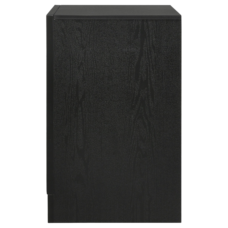 Pemberly Row 2-Drawer Wood Nightstand with Hidden Jewelry Tray in Black