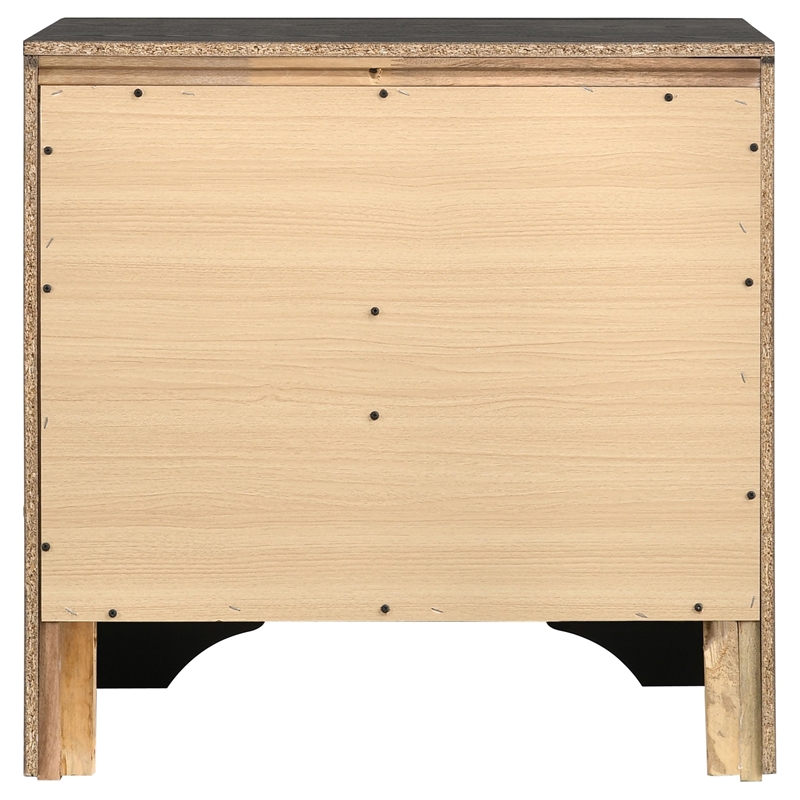 Pemberly Row 2-Drawer Wood Nightstand with Hidden Jewelry Tray in Black
