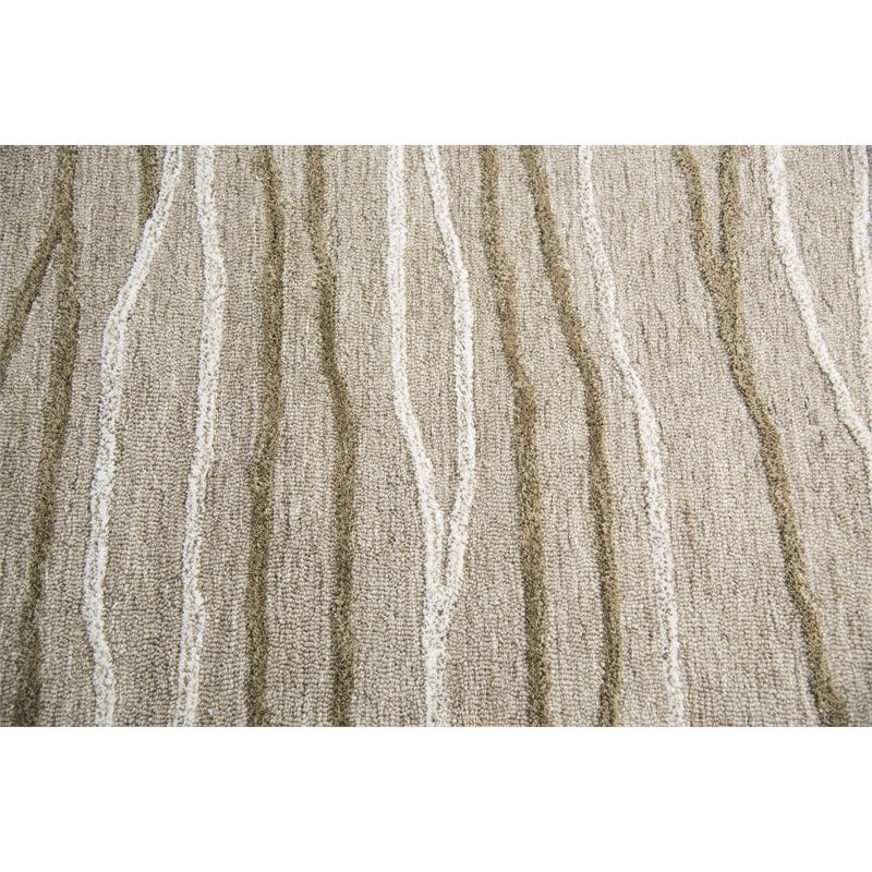 Pemberly Row 8' x 10' Lines Natural/Ivory Hand-Tufted Area Rug