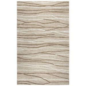 Pemberly Row 8' x 10' Lines Natural/Ivory Hand-Tufted Area Rug