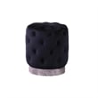 Pemberly Row Contemporary Tufted Velvet Black Accent Ottoman