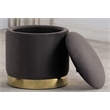 Pemberly Row Modern / Contemporary Tufted Velvet Gray Accent Ottoman