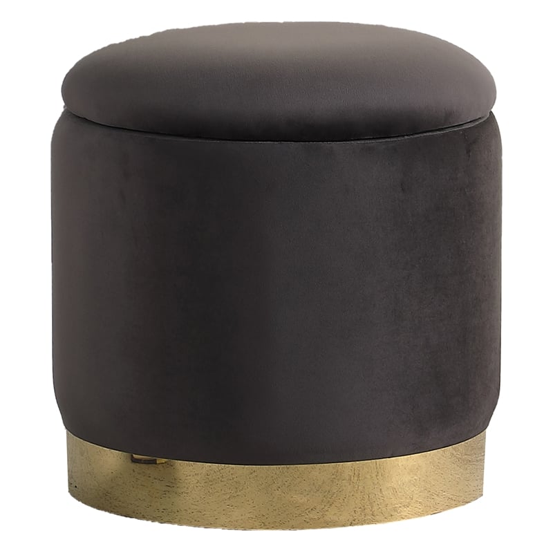 Pemberly Row Modern / Contemporary Tufted Velvet Gray Accent Ottoman
