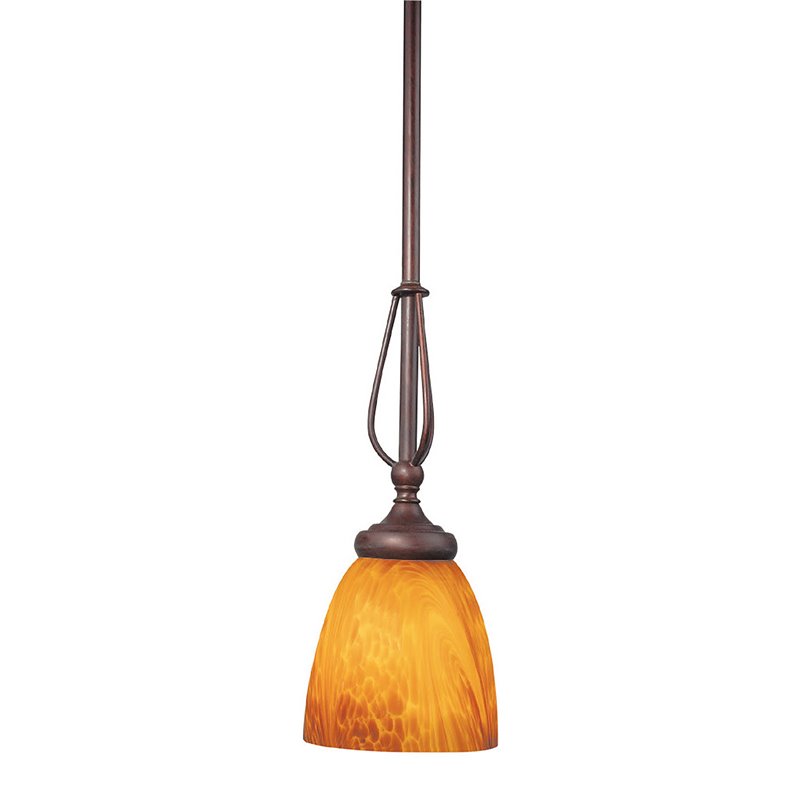 Pemberly Row 1 Light Steel Metal Mini Pendant in Bordeaux Red