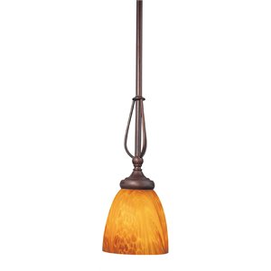 Pemberly Row 1 Light Steel Metal Mini Pendant in Bordeaux Red