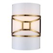 Pemberly Row 1 Light Steel/Glass Wall Mount in Vintage Brass