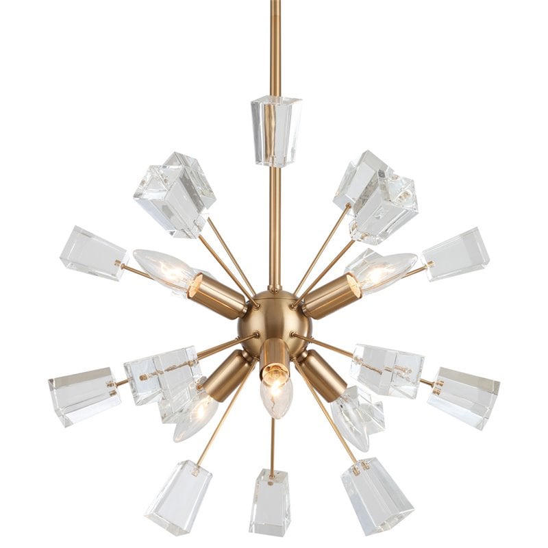Pemberly Row 6-light Steel & Glass Sputnik Chandelier in Brass