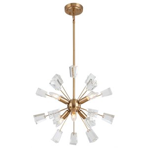 Pemberly Row 6-light Steel & Glass Sputnik Chandelier in Brass
