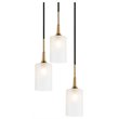 Pemberly Row 3-Light Opal Glass Cluster Pendant in Brass/Bronze