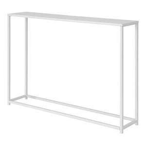 Pemberly Row 38&quot Rectangular Modern Metal Console Table in White
