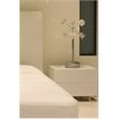 Pemberly Row Gloss Lacquer & Polished Steel Metal Night Stand in White