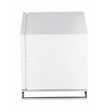 Pemberly Row Gloss Lacquer & Polished Steel Metal Night Stand in White