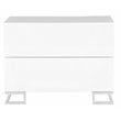 Pemberly Row Gloss Lacquer & Polished Steel Metal Night Stand in White