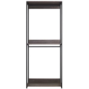 Pemberly Row 31.5&quot Wood Walk-in Closet Organizer with Shelf - Rustic Gray