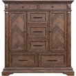 Pemberly Row Solid Wood 6-Drawer Door Chest in Brushed Walnut